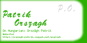 patrik orszagh business card